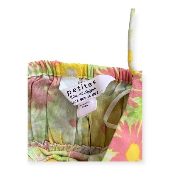 Miss Selfridge Womens Petite bunny tie midi slip dress in bright sunflower - Picture 5 of 8